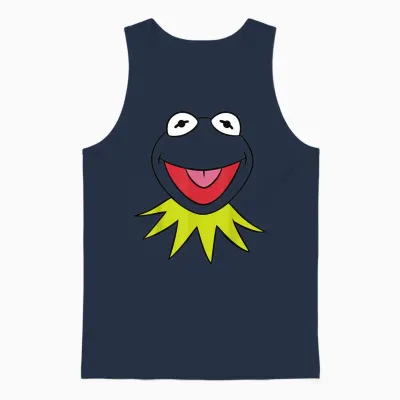 Disney the Muppets Kermit Big Face Vintage Portrait Unisex Tank Top - Navy