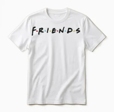 Friends Official Logo as Embroidery Design Unisex T-Shirt - White