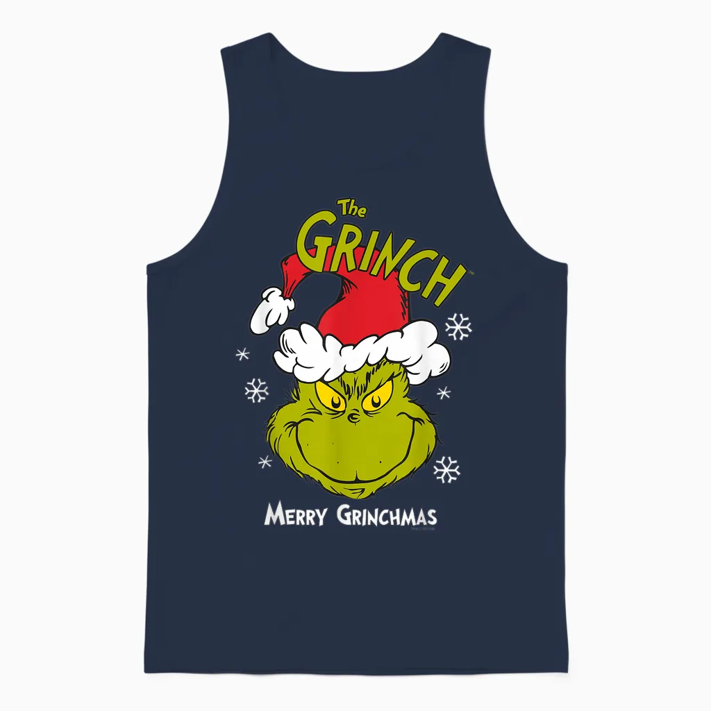The Grinch Merry Christmas Original Unisex Tank Top in Navy