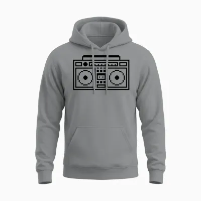 Retro Ghettoblaster Boombox Unisex Hoodie - Sport Grey