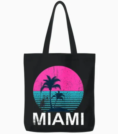 Miami Beach Tote Bags - Black
