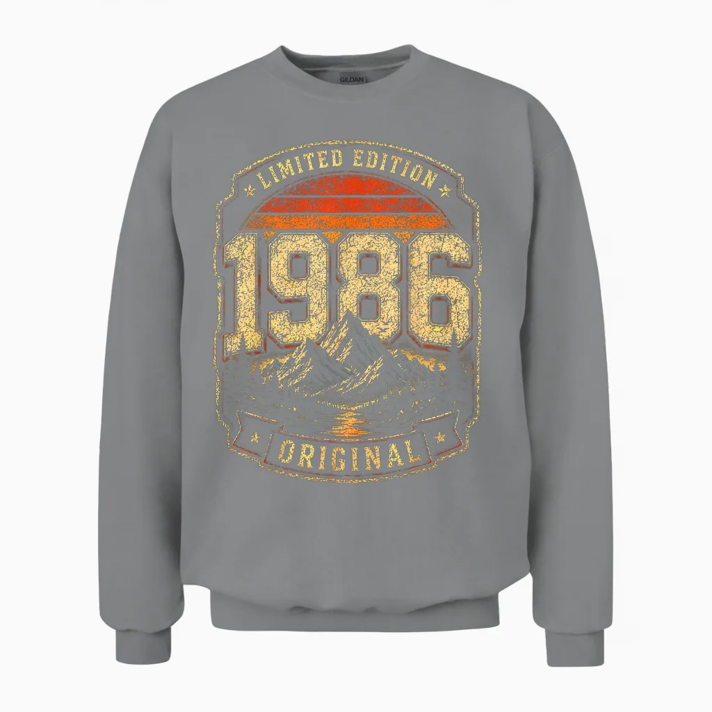 40. Geburtstag Mann Frau 40 Jahre 1986 Deko Geschenk Lustig Unisex Sweatshirt in Sport Grey