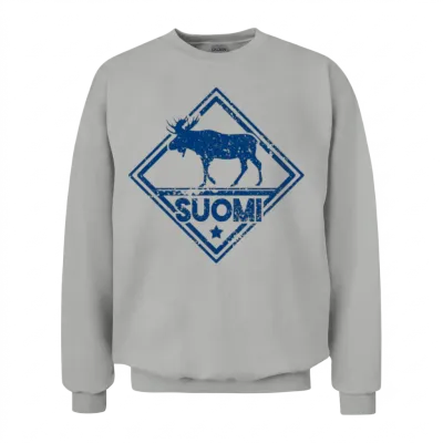 Elk Moose Suomi Finland Finnish Language Unisex Sweatshirt - Ash