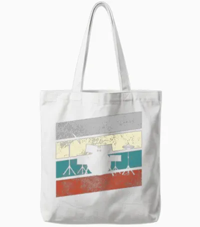 Drums Retro Tote Bags - White