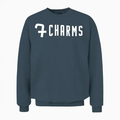 7charms Logo Mono White Unisex Sweatshirt - Dark Heather