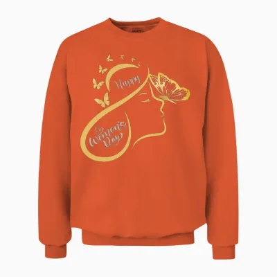 March 8 Shirt, Women's History Month Shirt, Unisex Sweatshirt - Orange
