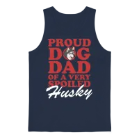 Husky Dogs Dog Dad of a Spoiled Husky Unisex Tank Top - Navy – 1