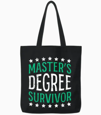 Masters Degree Survivor Masters Degree Tote Bags - Black