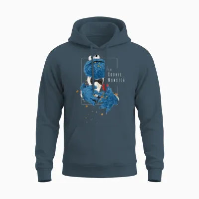 Sesame Street the Cookie Monster Unisex Hoodie - Dark Heather