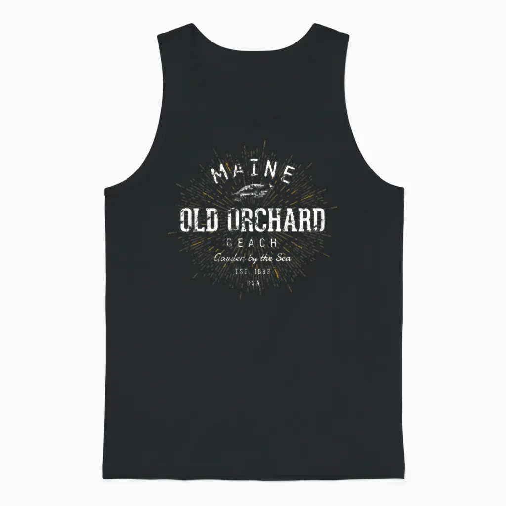 Retro Vintage Old Orchard Beach Unisex Tank Top in Black