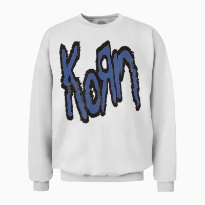Korn Blaues Logo Unisex Sweatshirt - White
