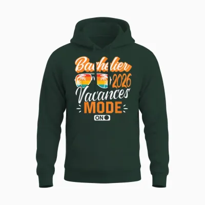 Baccalauréat 2026 Cadeau Réussite Bac Vacances Sunset Soleil Unisex Hoodie - Forest
