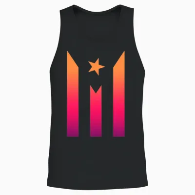 Puerto Rico Flag Silhouette Unisex Tank Top - Black