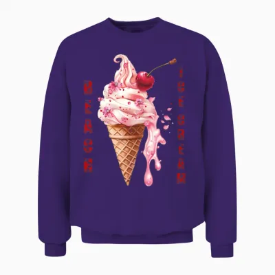 Beach Ice Cream Delight Unisex Sweatshirt - Purple