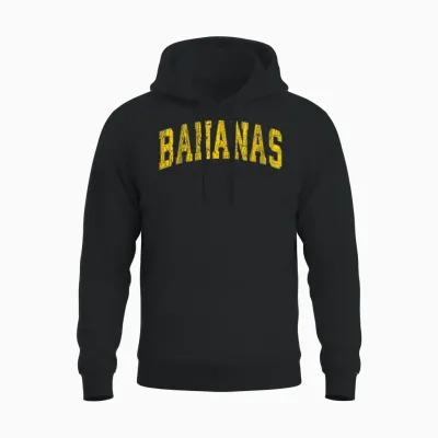 Funny Retro Bananas Shirt Cute Banana Gifts Yellow Unisex Hoodie - Black