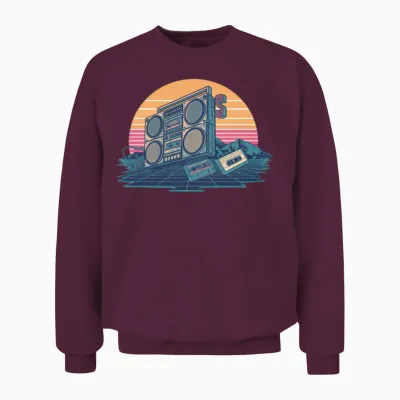 Retro 80s Unisex Sweatshirt - Maroon
