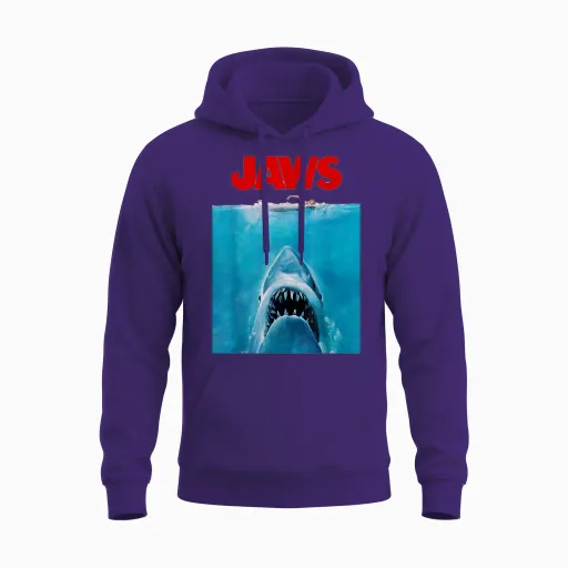 Jaws Oversize Unisex Hoodie in Purple