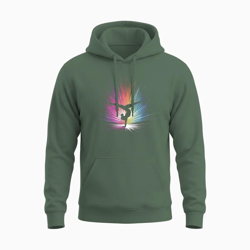 Gymnastik Geschenk Damen Mädchen Kinder Rhythmische Turnen Unisex Hoodie in Military Green