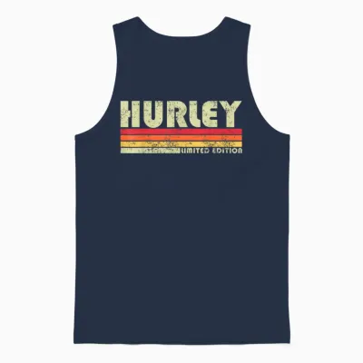 Retro Hurley Home State Cool 70s 80s Style Sunset Unisex Tank Top - Navy