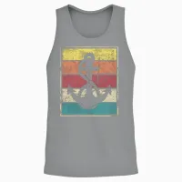 Anchor Vintage Retro Stripes Unisex Tank Top in Sport Grey - 2