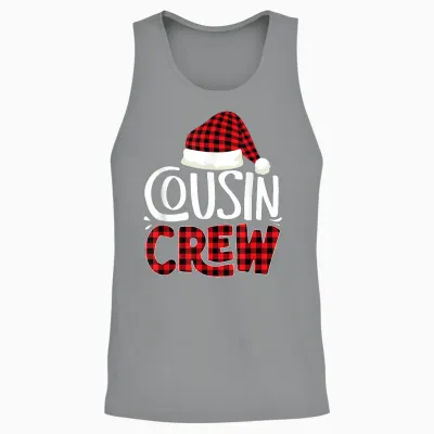 Cousin Crew Family Group Matching Christmas Pajama Party Unisex Tank Top - Sport Grey