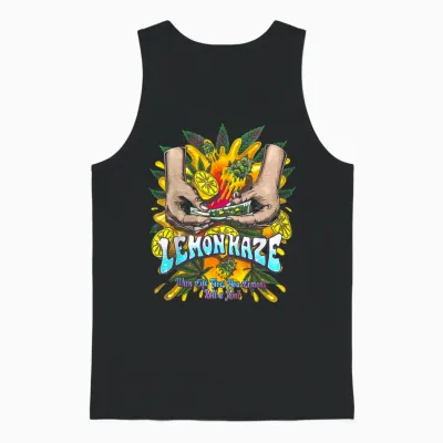 Lemon Haze Cannabis Marihuana Unisex Tank Top - Black