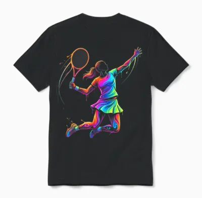 Tennis Player Woman Child and Girl Unisex T-Shirt - Black