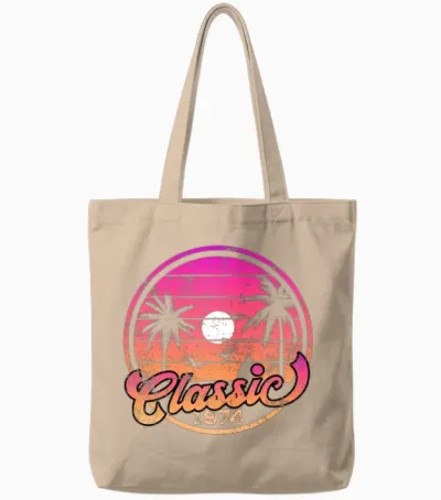 1974 Vintage Tote Bags - Natural