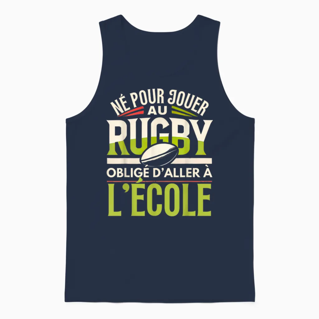 Rugby Kids Boys Rugby Player Humour Rugby T-Shirt, Black, S Unisex Tank Top in Navy