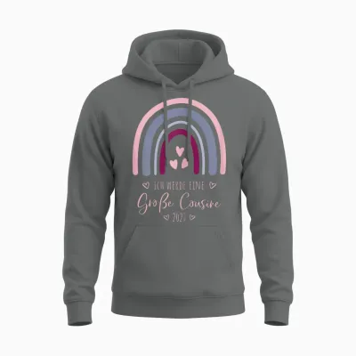 Ich Werde Eine Große Cousine 2027 Regenbogen Kinder Unisex Hoodie - Graphite Heather