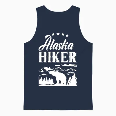 Alaska Hiker Hike Hiking Nature Unisex Tank Top - Navy
