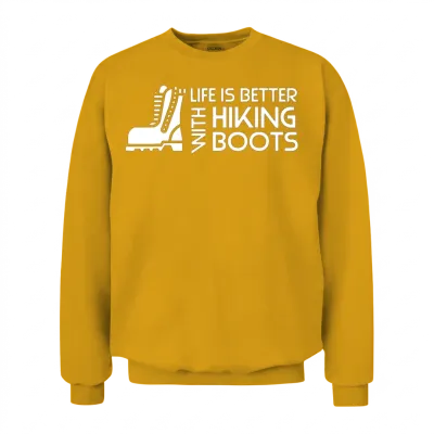 Sayings About Hiking Boots Hiking Lover Unisex Sweatshirt - Gold