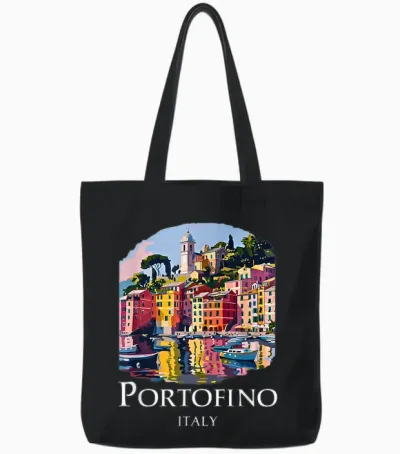Italien Portofino Souvenir / Portofino Tote Bags - Black