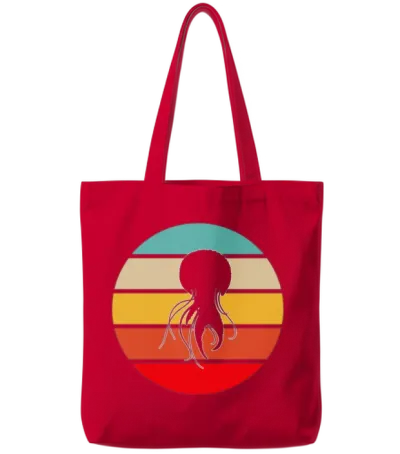 Jellyfish Retro Tote Bags - Red