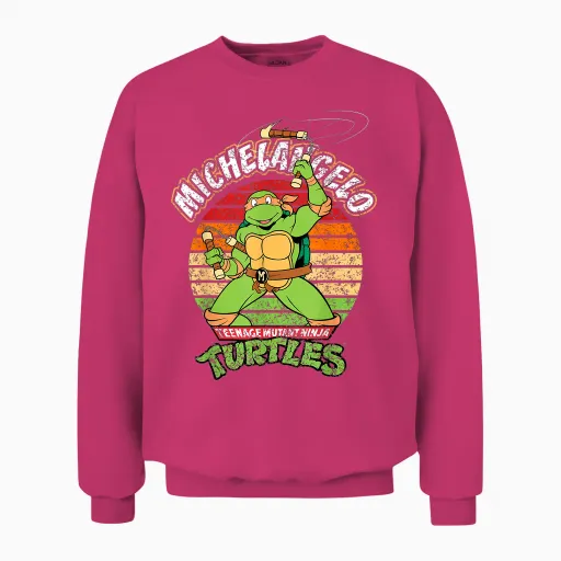 Mademark X Teenage Mutant Ninja Turtles - Teenage Mutant Ninja Turtles Michelangelo Ready for Action Unisex Sweatshirt - Heliconia