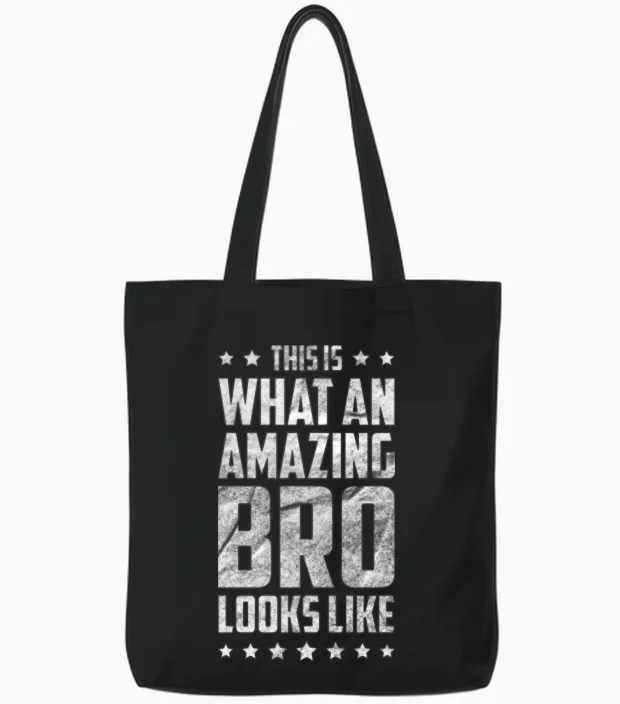 Funny Brother Tote Bags in Black