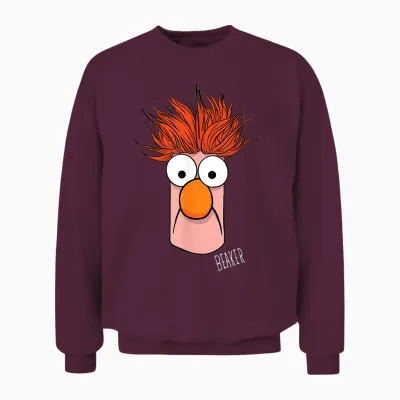 Disney the Muppets Beaker Muppet Labs Big Face Unisex Sweatshirt - Maroon
