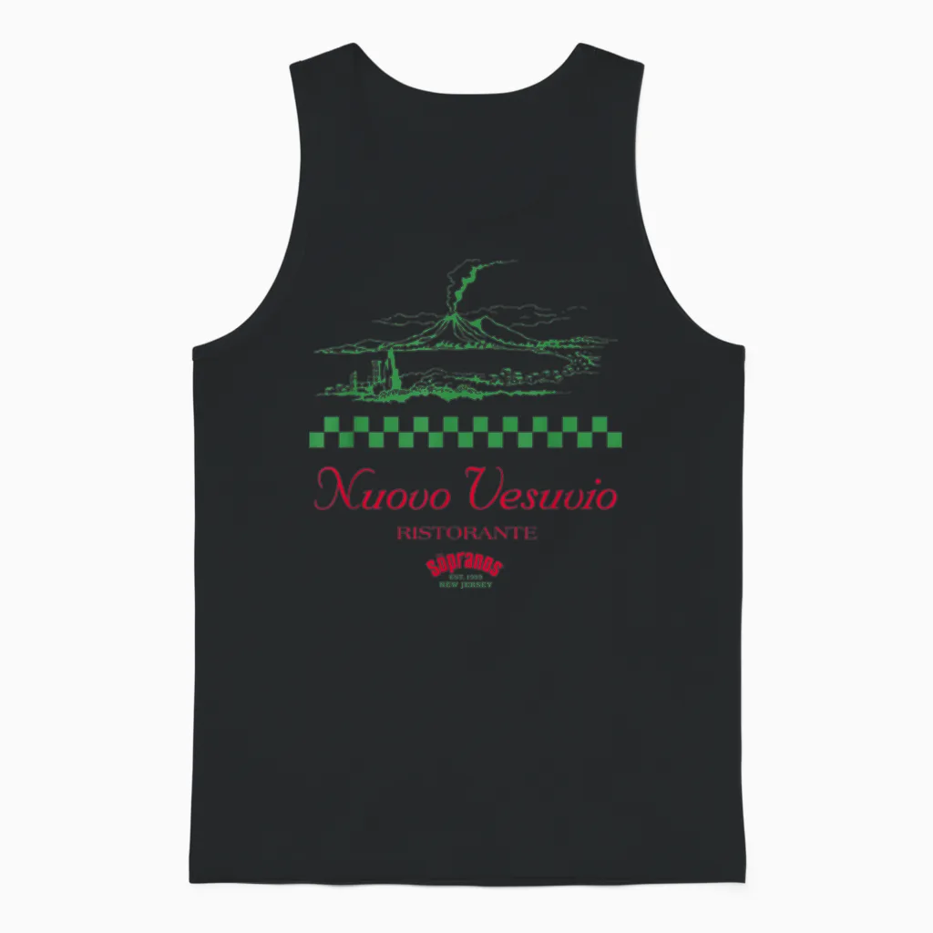 Logo Nuovo Vesuvio T-Shirt, White, S Unisex Tank Top in Black
