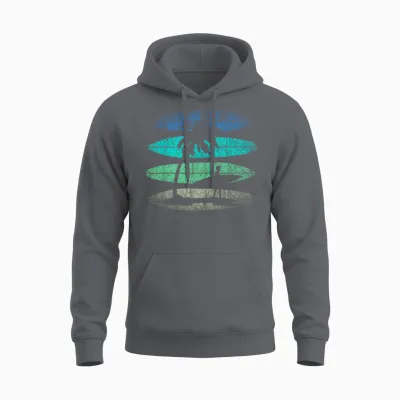 Retro Surfing Surfing Athlete Water Sports Surfer T-Shirt, Black Unisex Hoodie - Charcoal