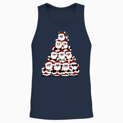 Santa Tree Unisex Tank Top - Navy