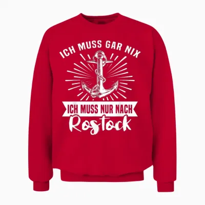 Rostock Spruch Rostockerin Ostsee Urlaub Rostocker T-Shirt, Unisex-Erwachsene, Schwarz, S, Kurzarm, U-Ausschnitt, Klassisch, Rostocker Souvenir, Ostseeurlaub, Ostseeküste, Rostock Unisex Sweatshirt - Red