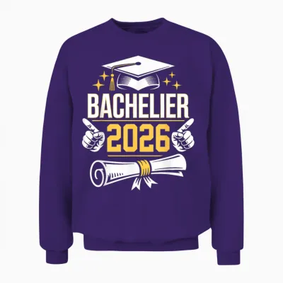 Bachelor Gift Congratulations Bac 2026 Diploma Bachelor Unisex Sweatshirt - Purple