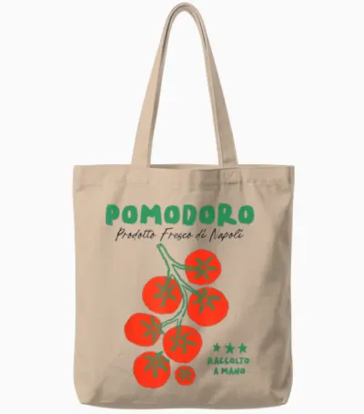 Pomodoro - Sommer Frische Tomaten, Pizza, Pasta Tote Bags - Natural
