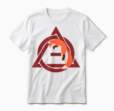 Therian Delta Fox Jumping T-Shirt, Black, S Unisex T-Shirt - White