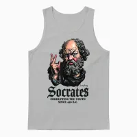 Socrate Corrompt La Jeunesse Antique Philosophie Unisex Tank Top in Ash - 1