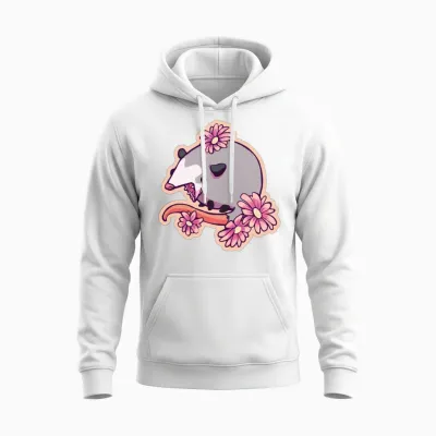Funny Opossum Possum Unisex Hoodie - White