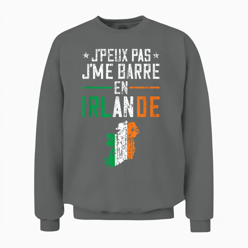 I Can Not I Bar in Ireland | Travel Europe Country T-Shirt, Black, S Unisex Sweatshirt in Graphite Heather