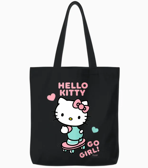 Hello Kitty Cooles Power-Skateboard Pro Fun Classic Für Mädchen Tote Bags in Black