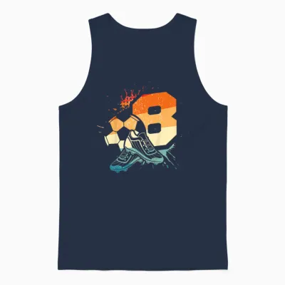 Kinder 8. Geburtstag Retro Fussball Spieler 8 Jahre Junge Kinder Unisex Tank Top - Navy