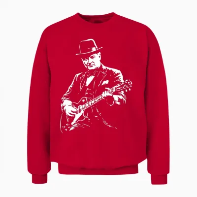 Winston Churchill Guitare Manche Longue Unisex Sweatshirt - Red